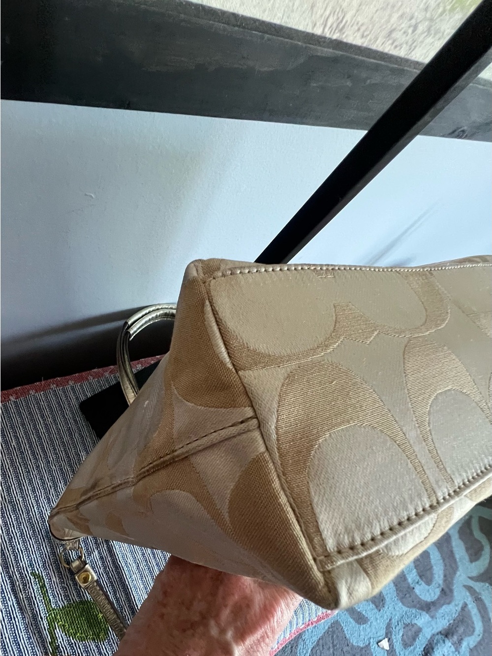 Coach 2011 Gold Signature Tote with Multicolor Graphic Accents - Picture 11 of 14